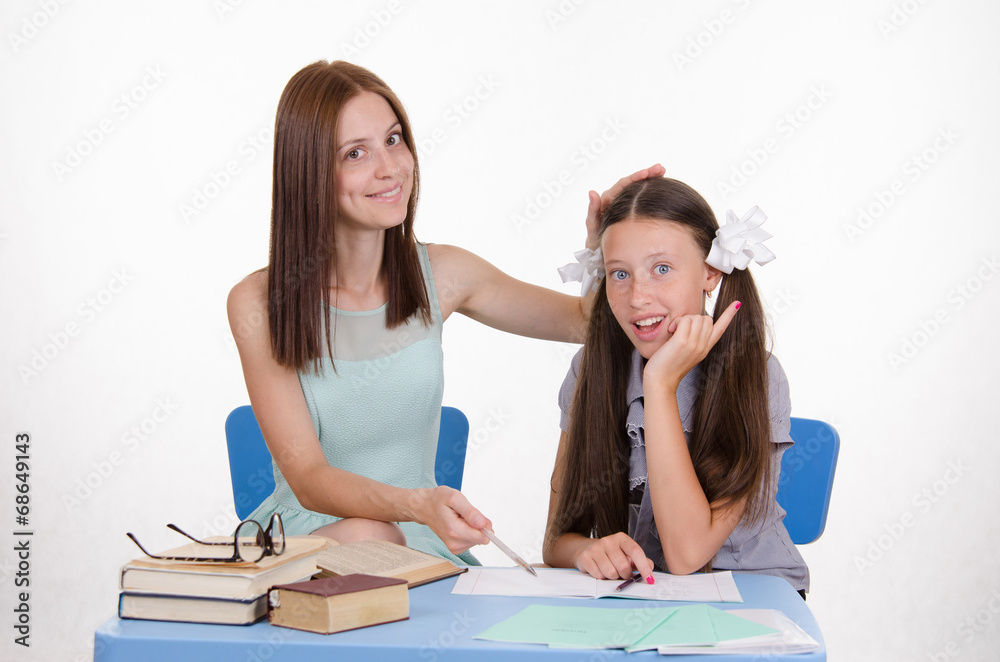 Teacher and student decide to homework Teacher and student decide to homework