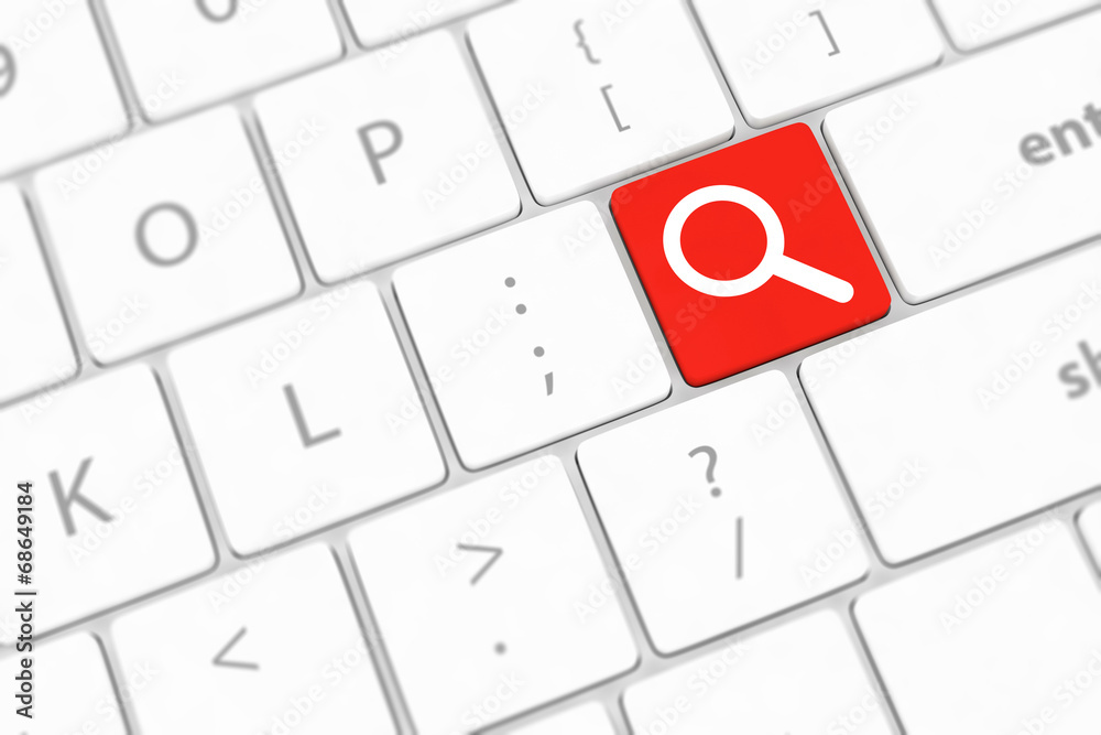 Search button on the keyboard close-up Search button on the keyboard close-up