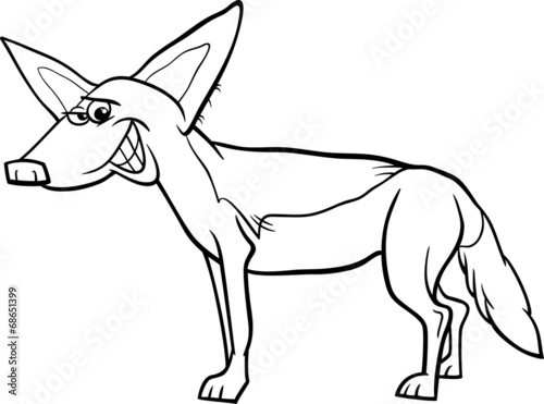 jackal animal cartoon coloring page