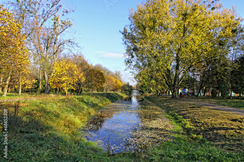 Central Park of Lutsk city in early autumn