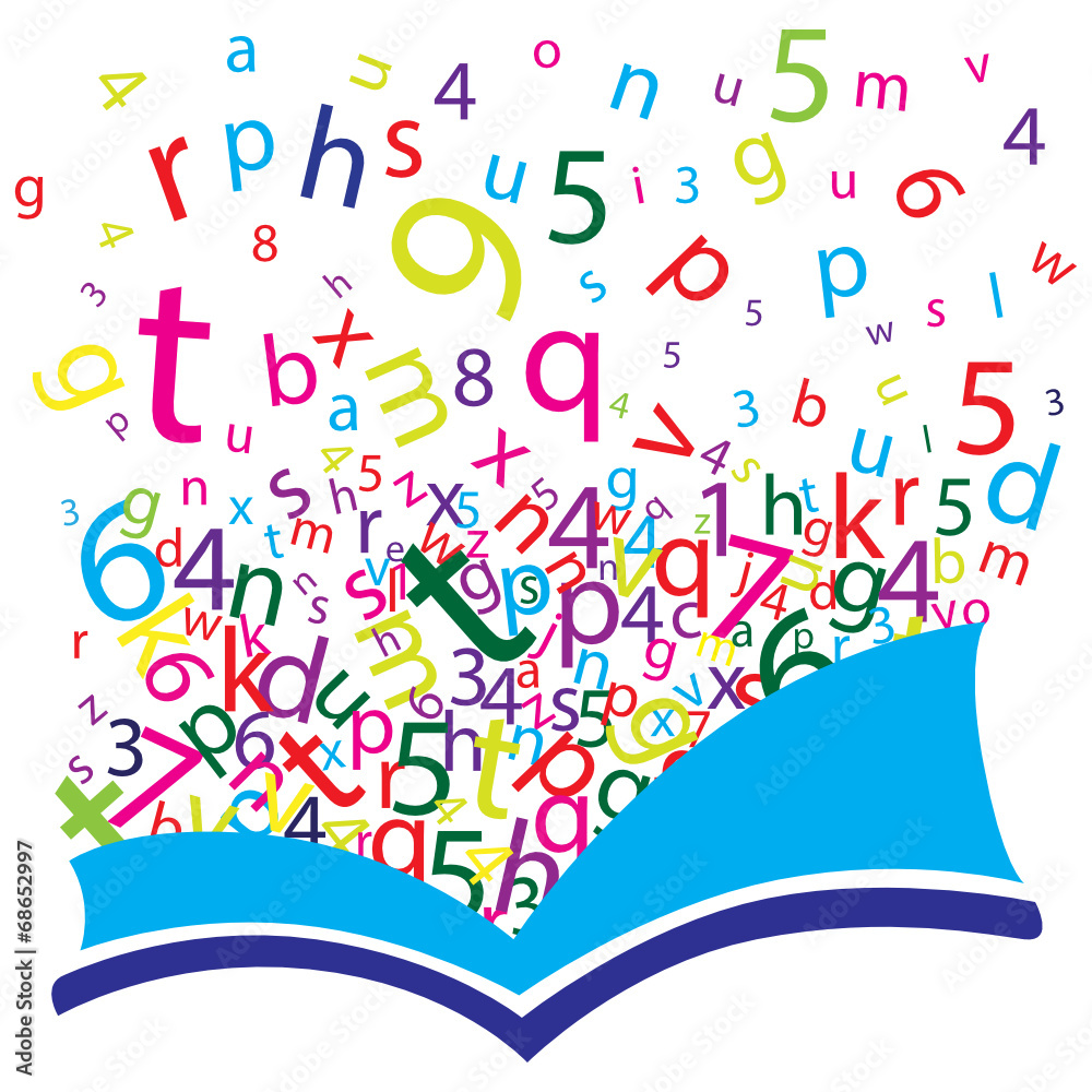 Livro com letras