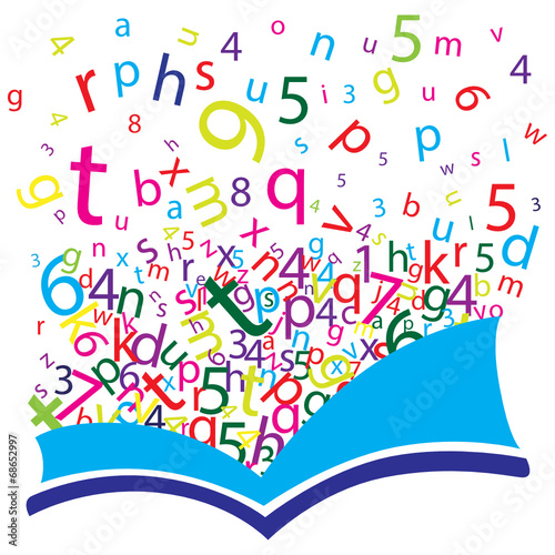 Livro com letras