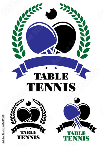 Table tennis emblems set