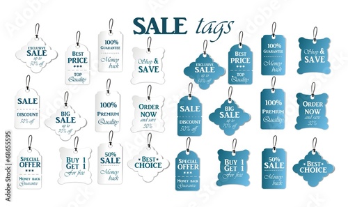 Set of sale tags
