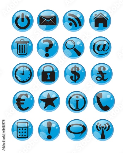 Web icons in blue