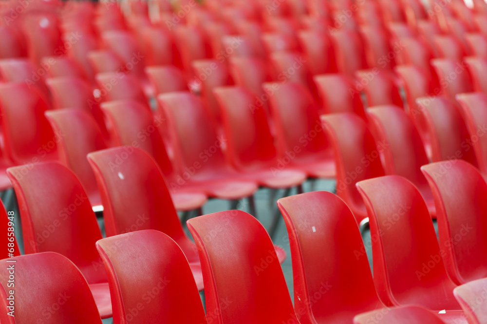Naklejka premium Red empty seats in stadium