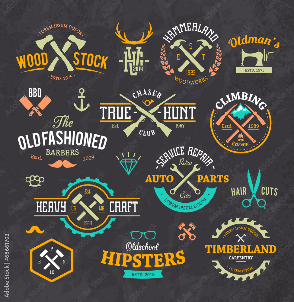 Naklejka premium Stylish Retro Emblems