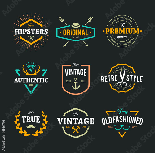Vector Hipster Emblems