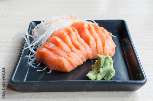 sashimi salmon on plate