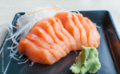 sashimi salmon on plate