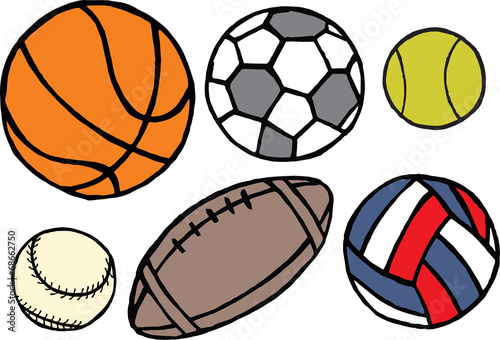 Set of different sport balls. Vector