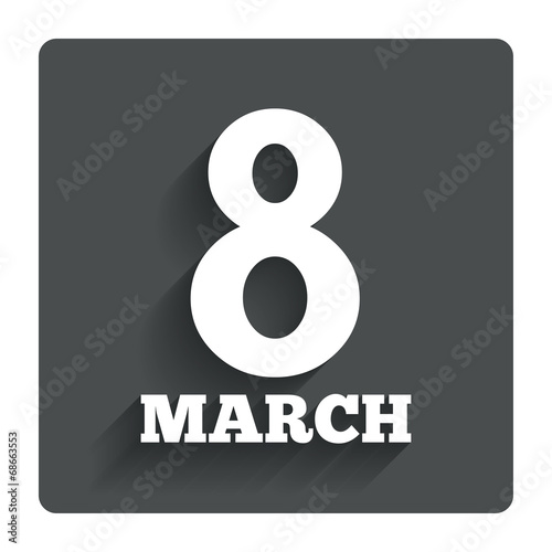 8 March Women's Day sign icon. Holiday symbol.