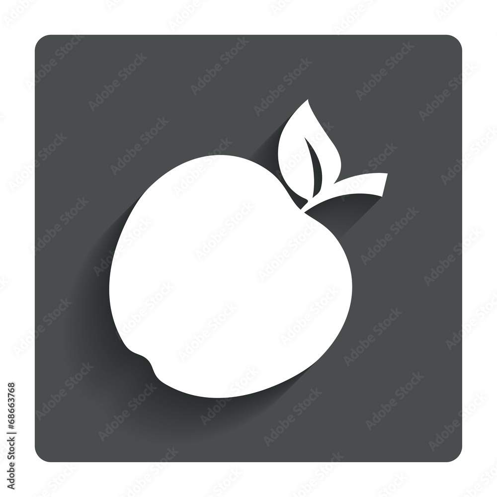 Apple sign icon. Fruit with leaf symbol. - obrazy, fototapety, plakaty 