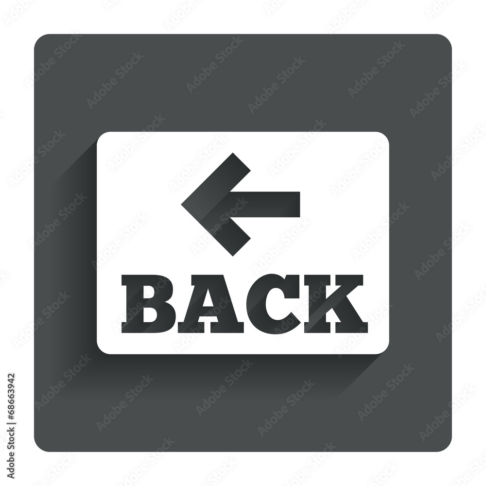 Arrow sign icon. Back button. Navigation symbol Arrow sign icon. Back button. Navigation symbol