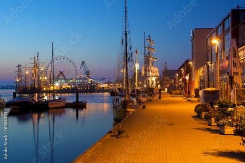 Hansestadt Rostock am frühen Morgen