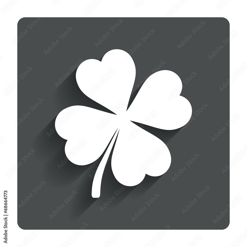 Clover with four leaves sign. St. Patrick symbol Clover with four leaves sign. St. Patrick symbol