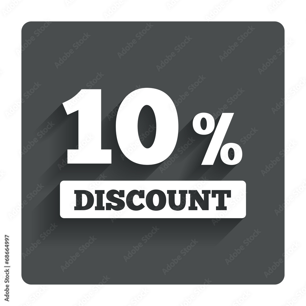 10 percent discount sign icon. Sale symbol. 10 percent discount sign icon. Sale symbol.