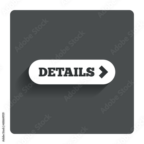 Details with arrow sign icon. More symbol.
