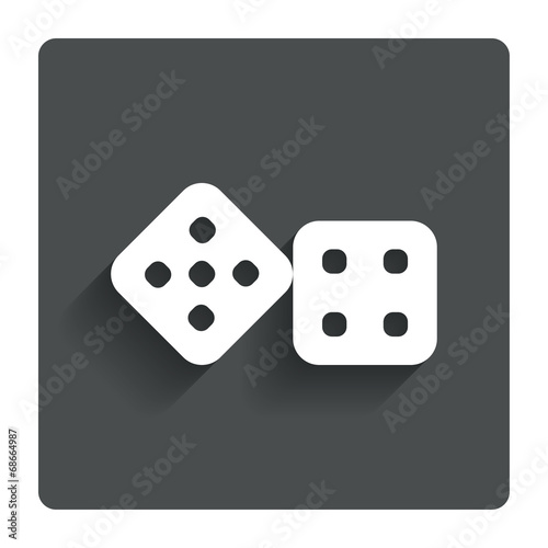Dices sign icon. Casino game symbol.