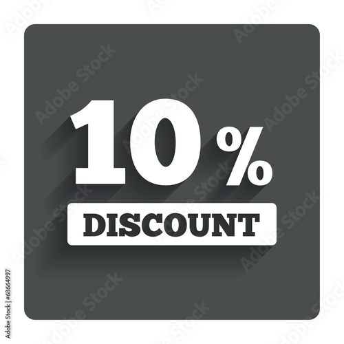 10 percent discount sign icon. Sale symbol. © blankstock