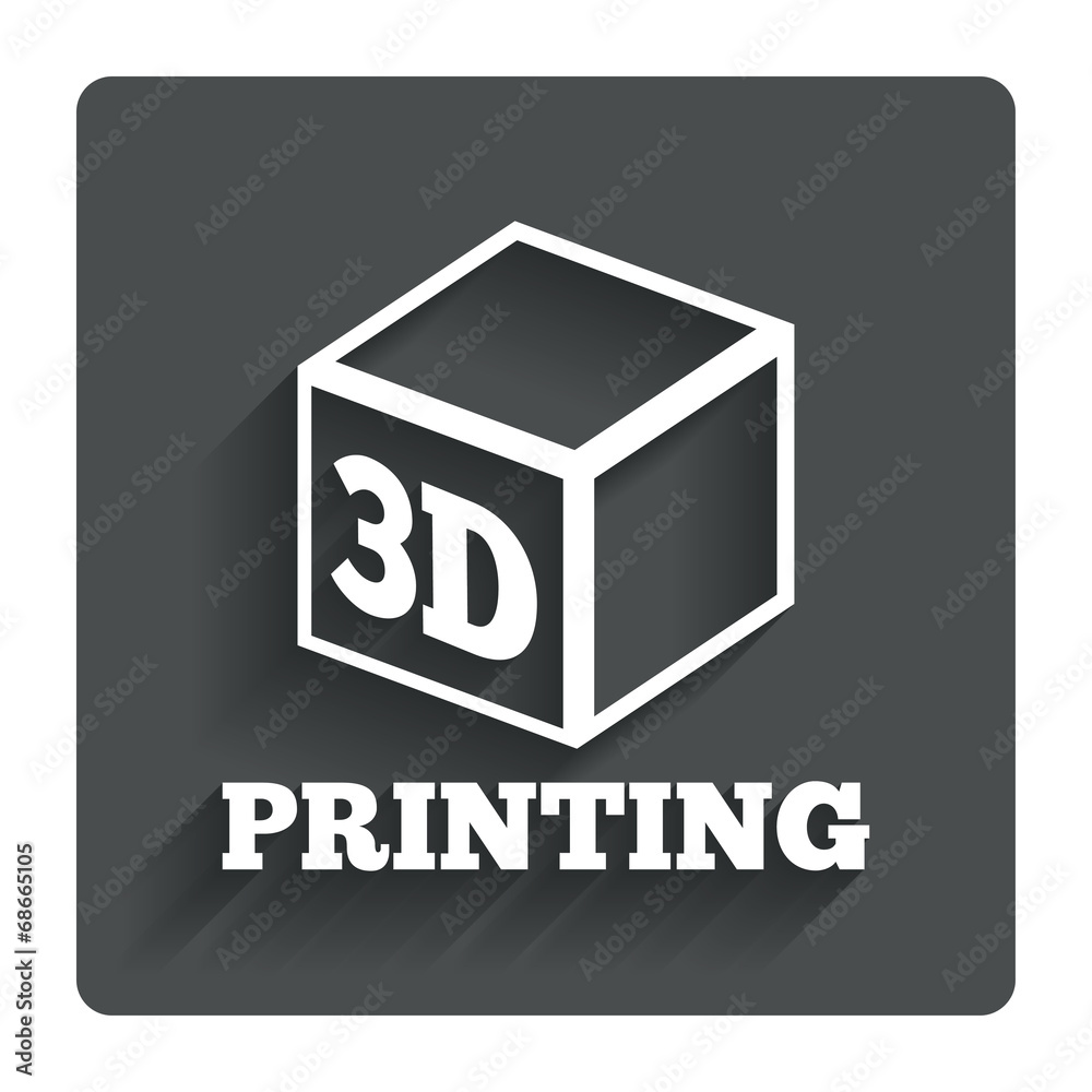 3D Print sign icon. 3d cube Printing symbol. 3D Print sign icon. 3d cube Printing symbol.