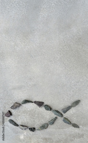 Fish shape on grey background