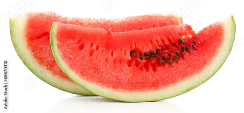 Fresh slice of watermelon, isolated on white