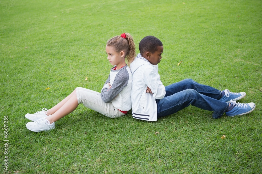 Young friends not talking to each other after fight Young friends not talking to each other after fight