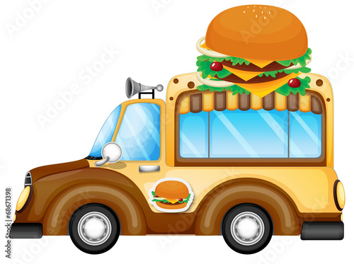 A vehicle selling burgers
