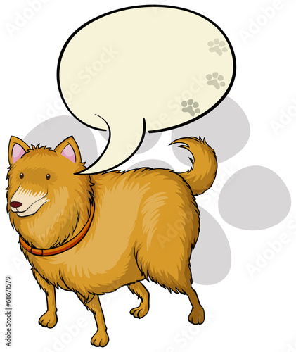 A dog with an empty callout template