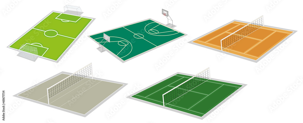 Naklejka premium Set of courts