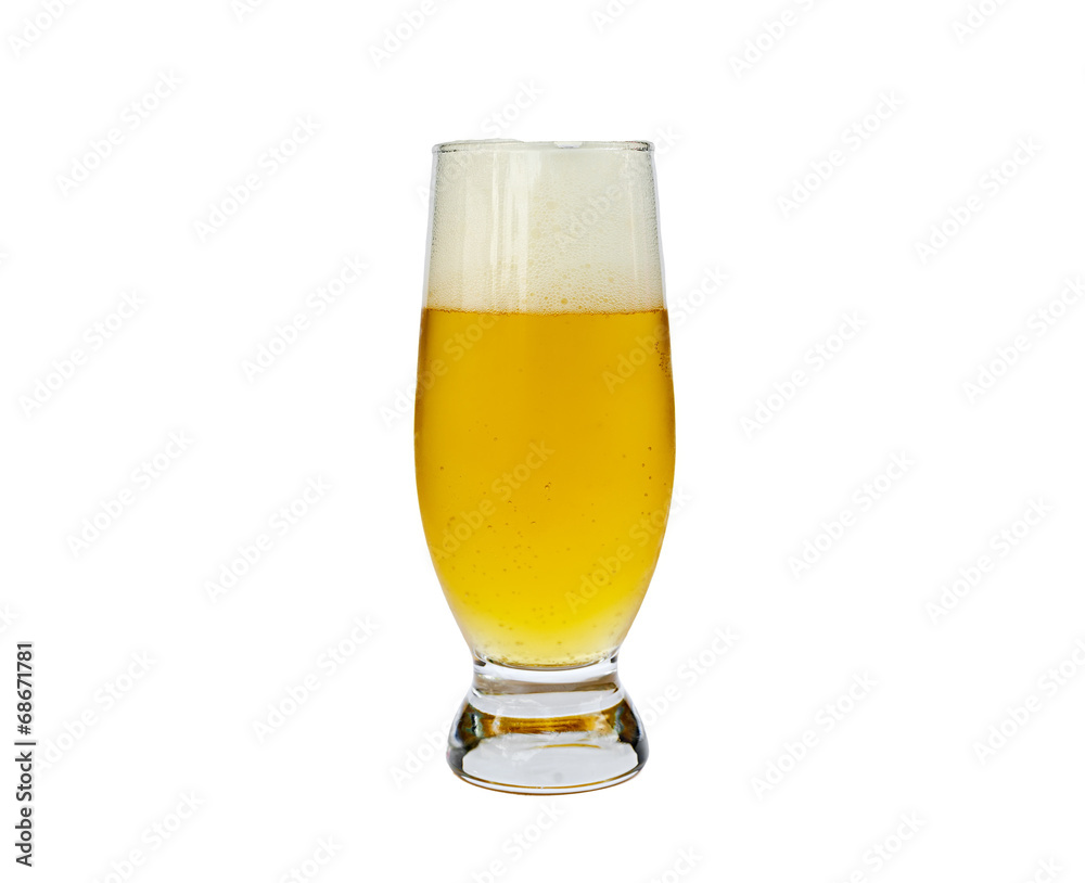 glass with beer on a white background glass with beer on a white background