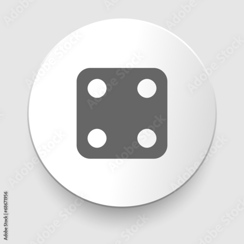 Vector illustration of one dices - side with 4