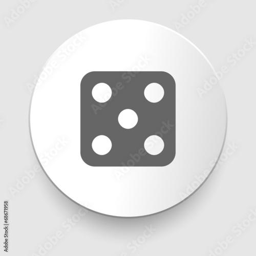 Vector illustration of one dices - side with 5