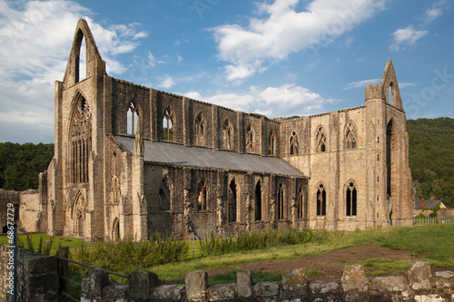 Tintern abbey cathedral ruins. Abbey was established at 1131.  