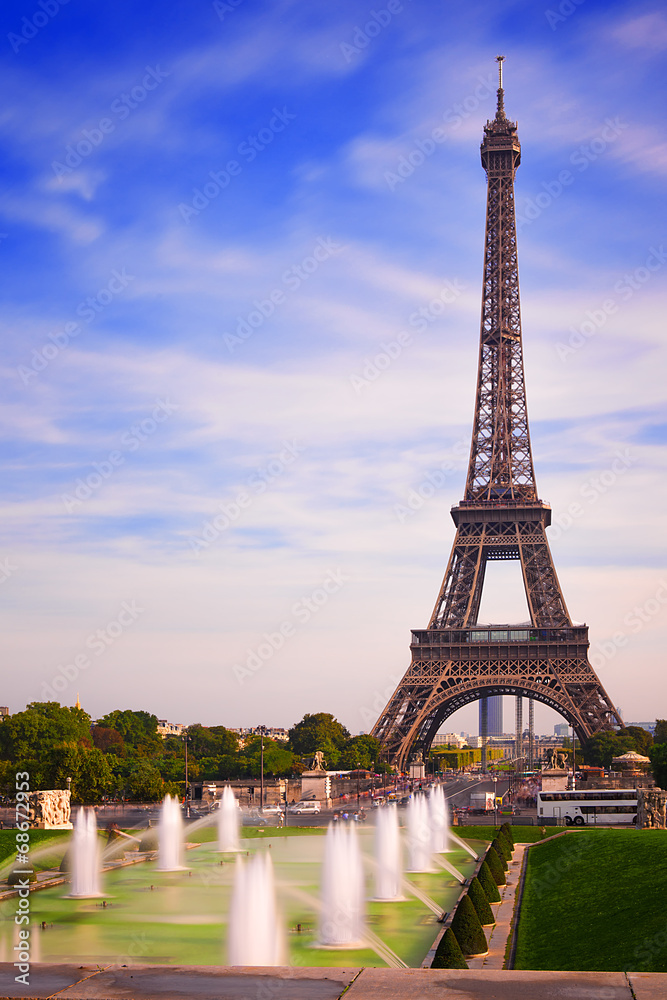 Naklejka premium Paris Eiffel Tower from Trocadero