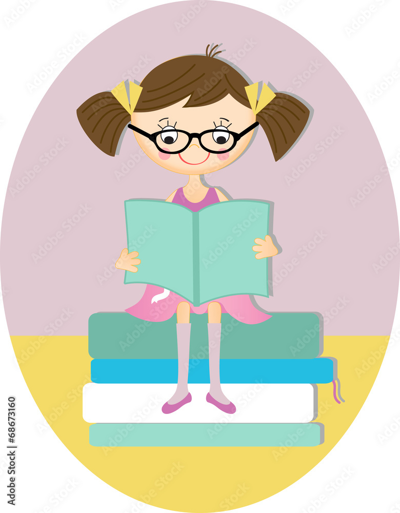 Cute little girl reading a book Cute little girl reading a book