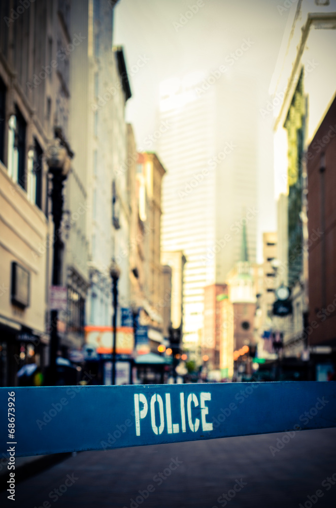 Fototapeta premium Retro City Crime Scene