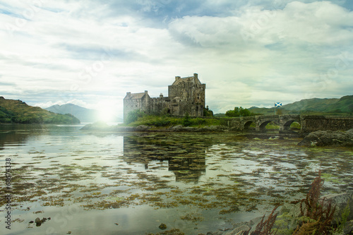 Eilean Donan Castle in cinematic style