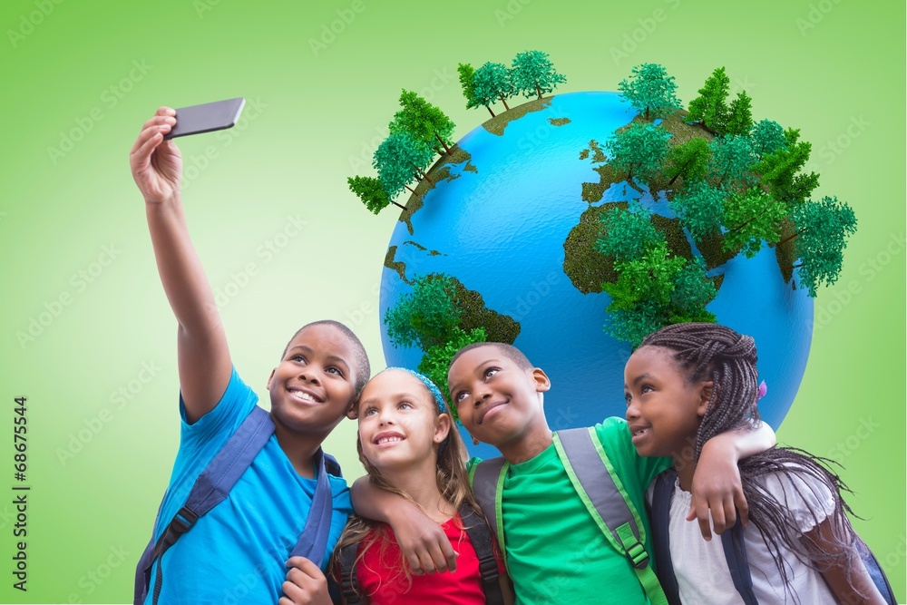 © WavebreakmediaMicro - Composite image of cute pupils taking a selfie