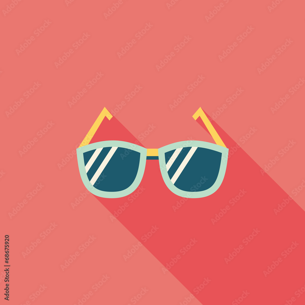 Sunglasses flat icon with long shadow Sunglasses flat icon with long shadow