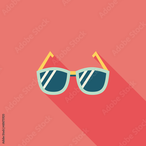 Sunglasses flat icon with long shadow