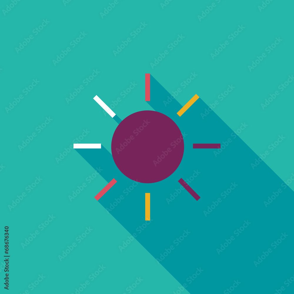 sun flat icon with long shadow sun flat icon with long shadow