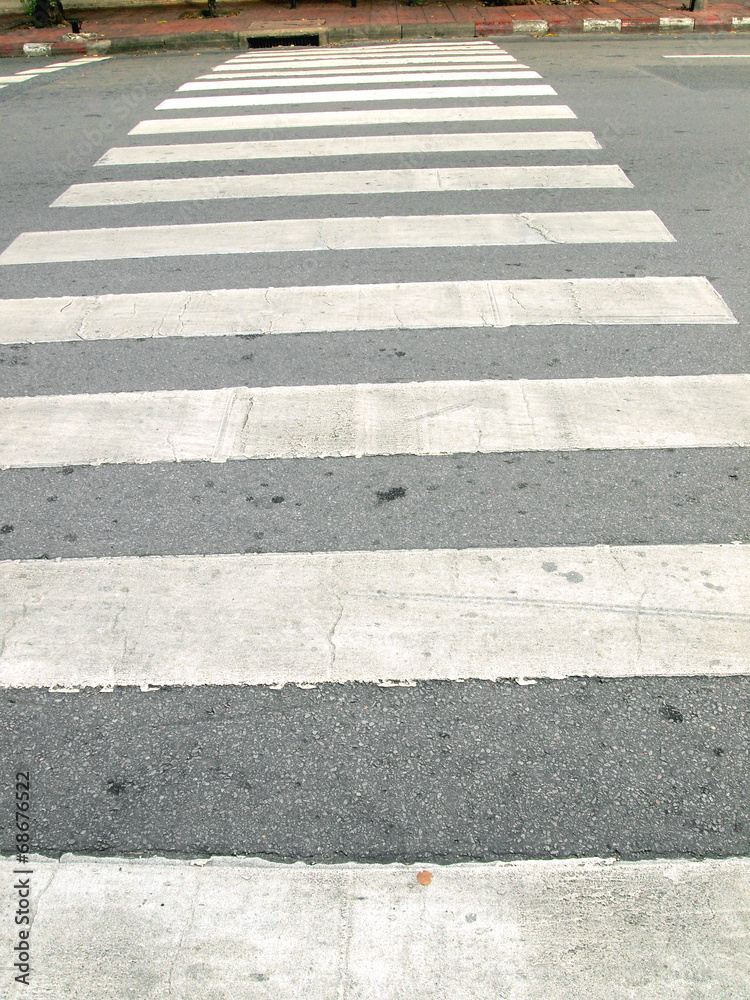 Zebra traffic walk way in the city