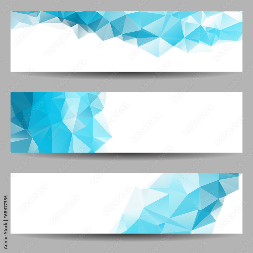 Set of banners with abstract triangles - obrazy, fototapety, plakaty 
