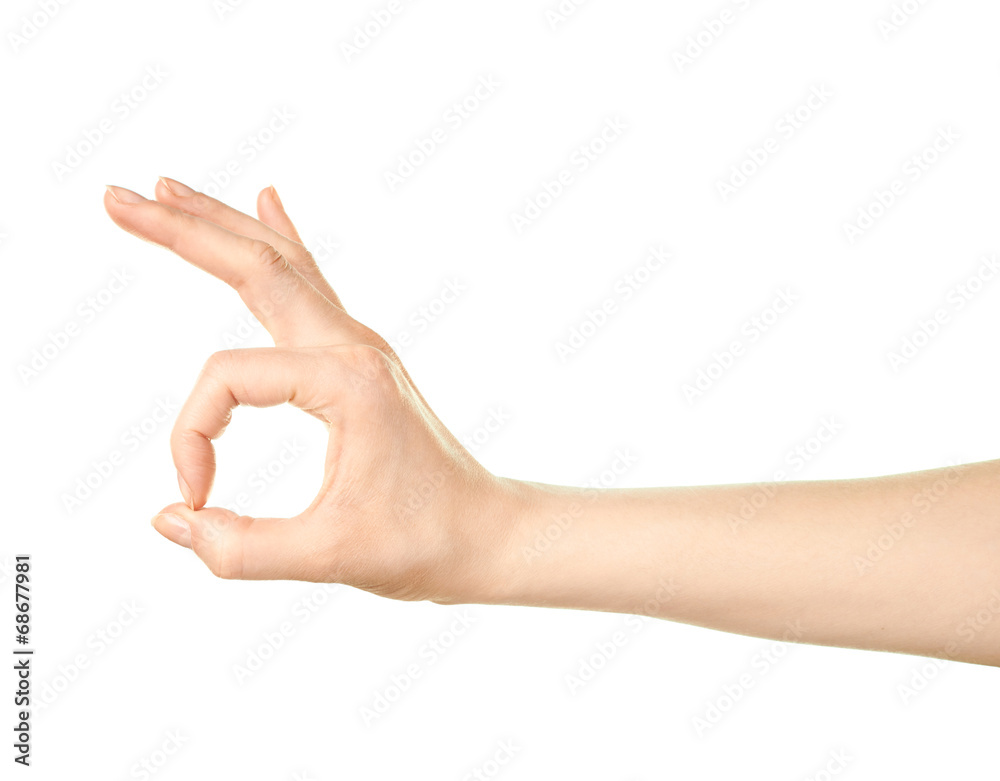 Female caucasian hand gesture isolated Female caucasian hand gesture isolated