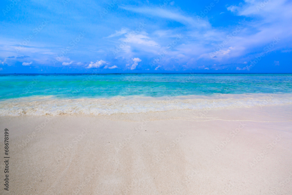 Beach of tropical crystal clear sea, Tachai island, Andaman, Tha