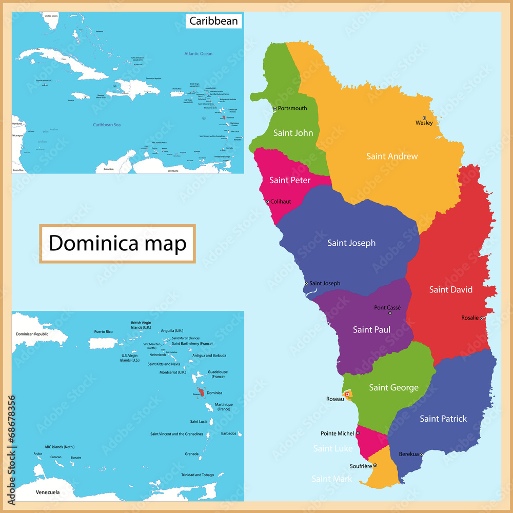 Obraz premium Dominica map