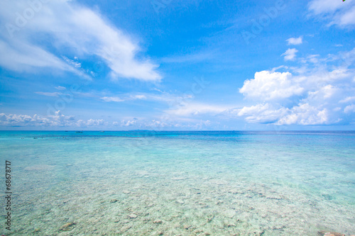 Beach of tropical crystal clear sea, Tachai island, Andaman, Tha