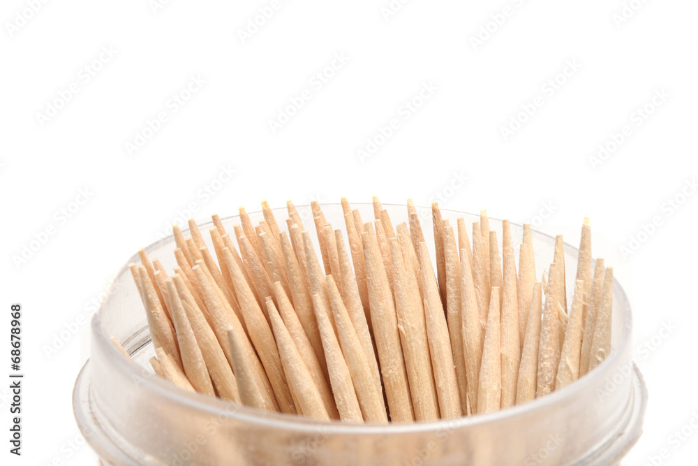 several dozen toothpicks in plastic cups several dozen toothpicks in plastic cups